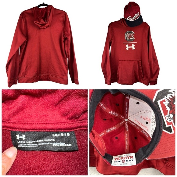Carolina Gamecocks Under Armour Large Loose Coldgear Hoodie Snapback Hat Bundle - Picture 1 of 15